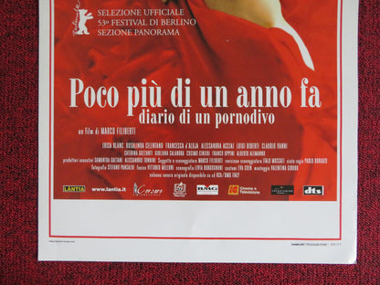 POCO PIU DI UN ANNO FA DIARIO DI UN PORNODIVO ITALIAN LOCANDINA POSTER 2003