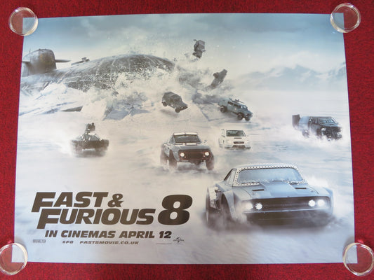 FAST & FURIOUS 8 - THE FATE OF THE FURIOUS UK QUAD (30"x 40") ROLLED POSTER 2016