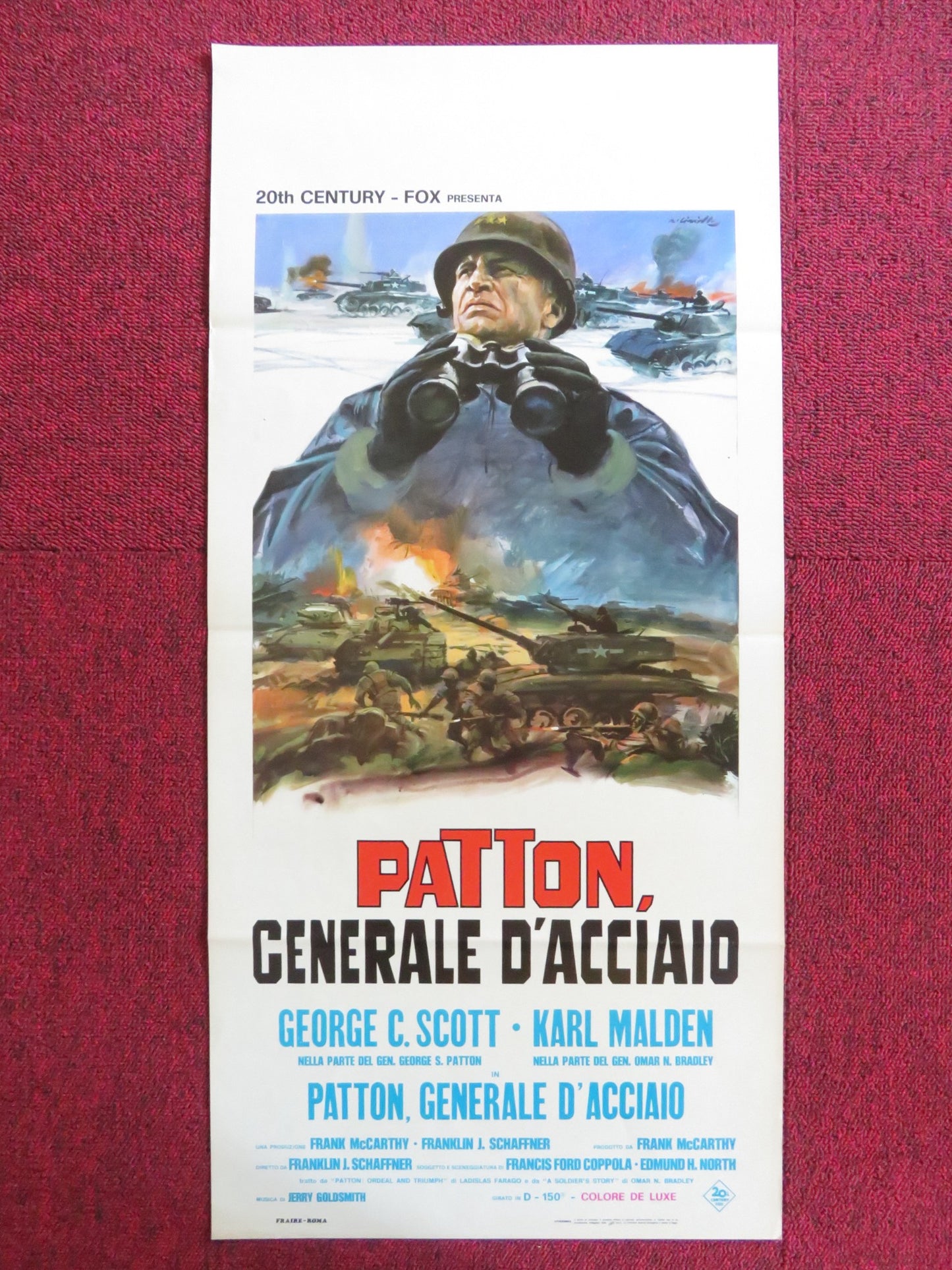 PATTON ITALIAN LOCANDINA POSTER GEORGE C. SCOTT KARL MALDEN 1970