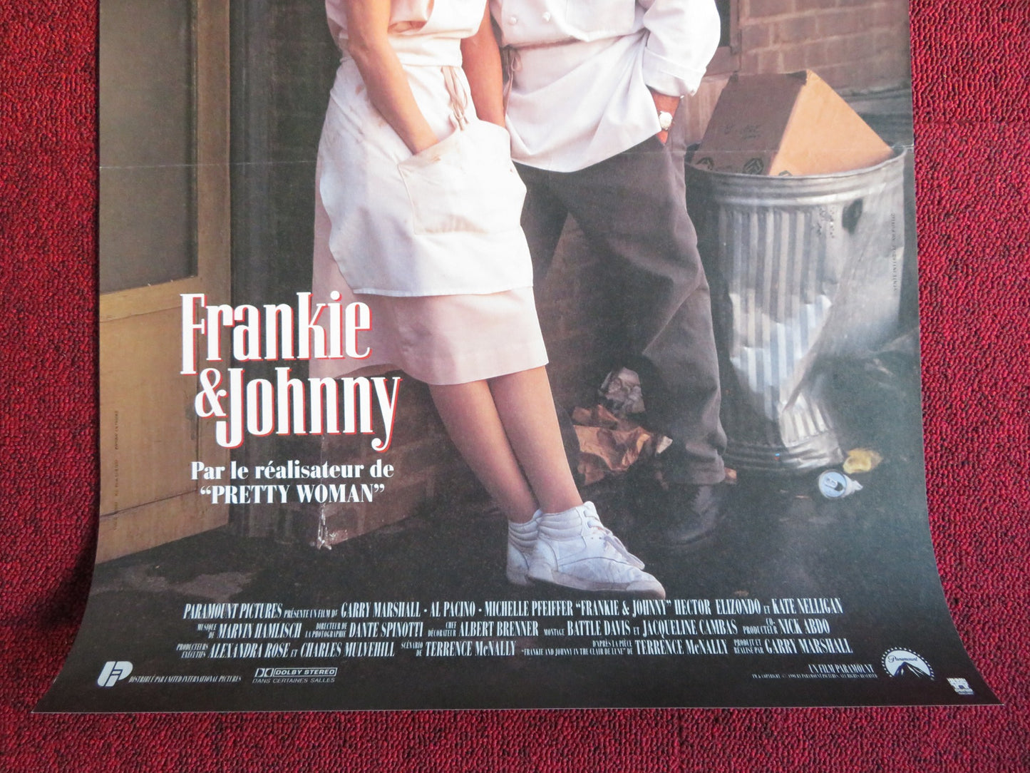 FRANKIE AND JOHNNY FRENCH (15.5" x 21") POSTER AL PACINO MICHELLE PFEIFFER 1991