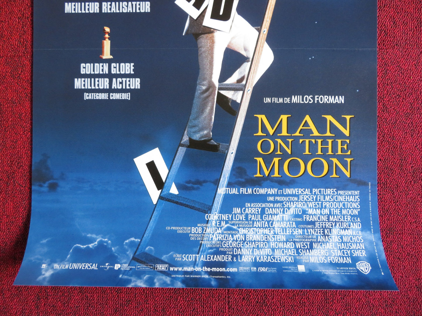 MAN ON THE MOON FRENCH (15.5" x 21") POSTER JIM CAREY DANNY DEVITO 1991