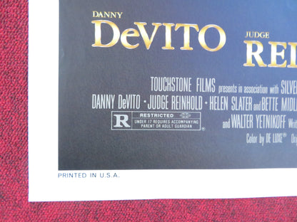 RUTHLESS PEOPLE FOLDED US ONE SHEET POSTER DANNY DEVITO BETTE MIDLER 1986