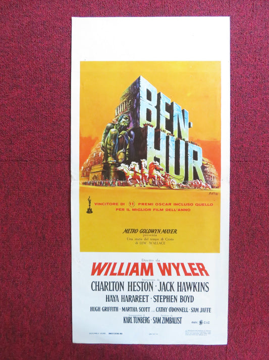 BEN HUR ITALIAN LOCANDINA POSTER CHARLTON HESTON JACK HAWKINS 1980s