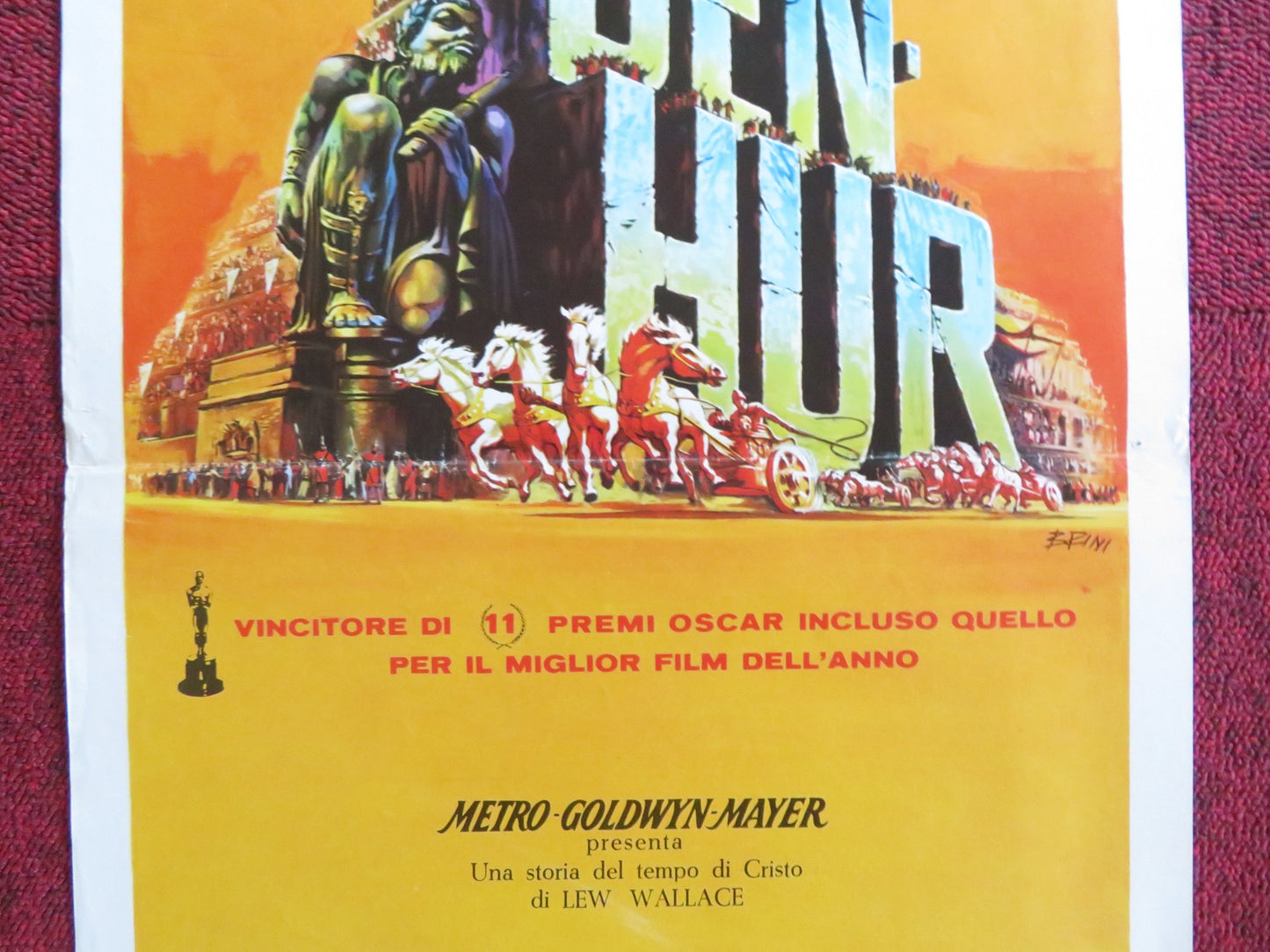 BEN HUR ITALIAN LOCANDINA POSTER CHARLTON HESTON JACK HAWKINS 1980s