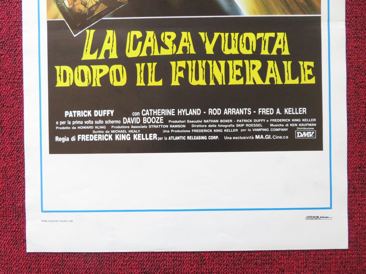 LA CASA VUOTA DOPO IL FUNERALE ITALIAN LOCANDINA POSTER PATRICK DUFFY 1984