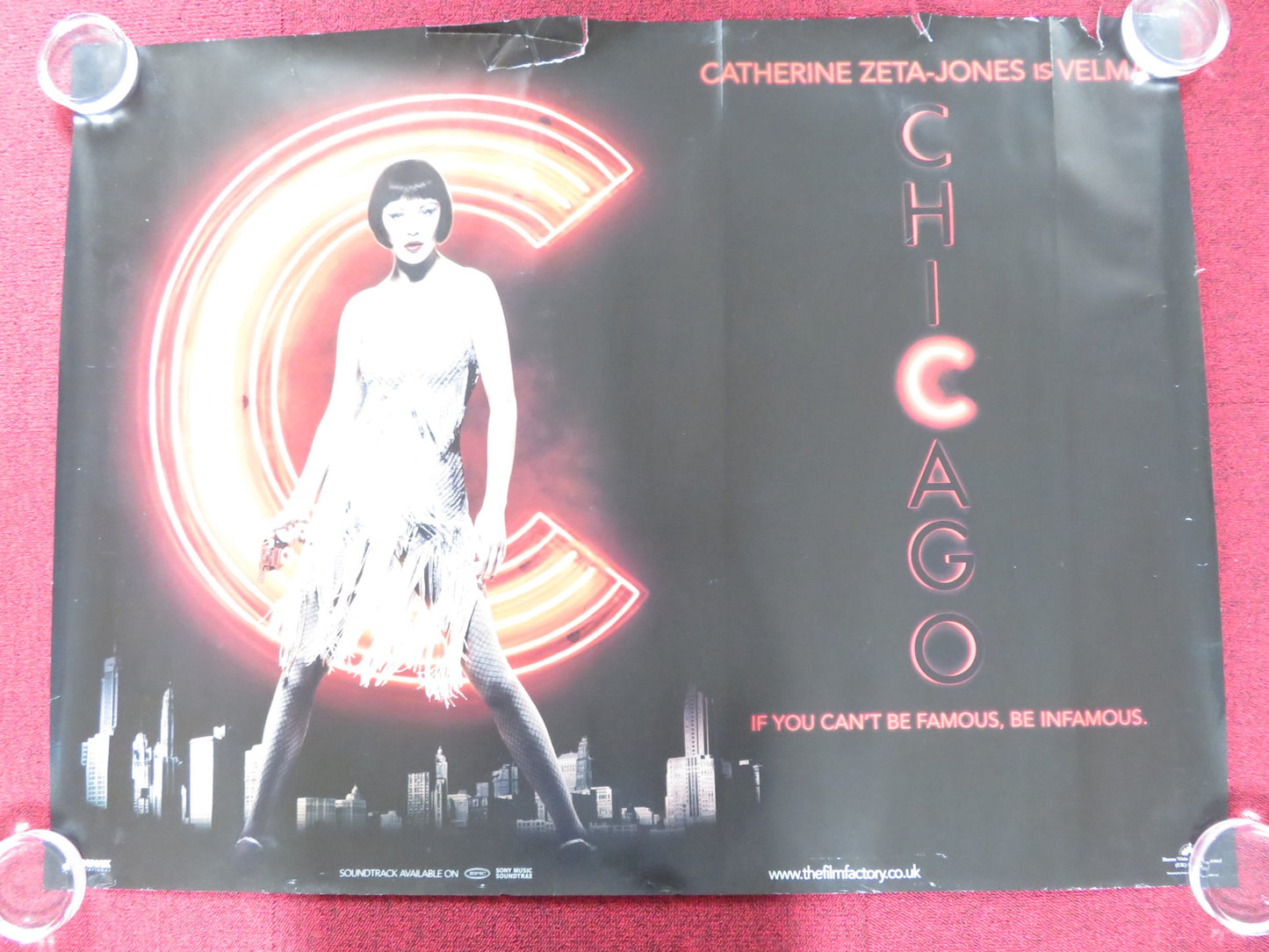 CHICAGO UK QUAD (30"x 40") ROLLED POSTER CATHERINE ZETA-JONES R. ZELLWEGER 2002