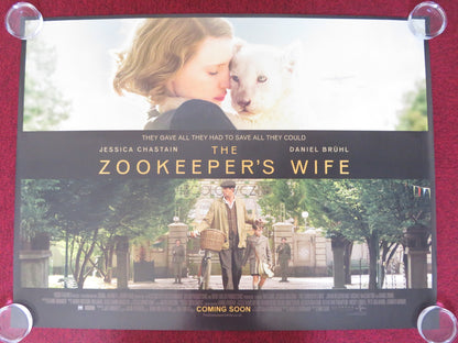 THE ZOOKEEPER'S WIFE UK QUAD (30"x 40") ROLLED POSTER JESSICA CHASTAIN 2017