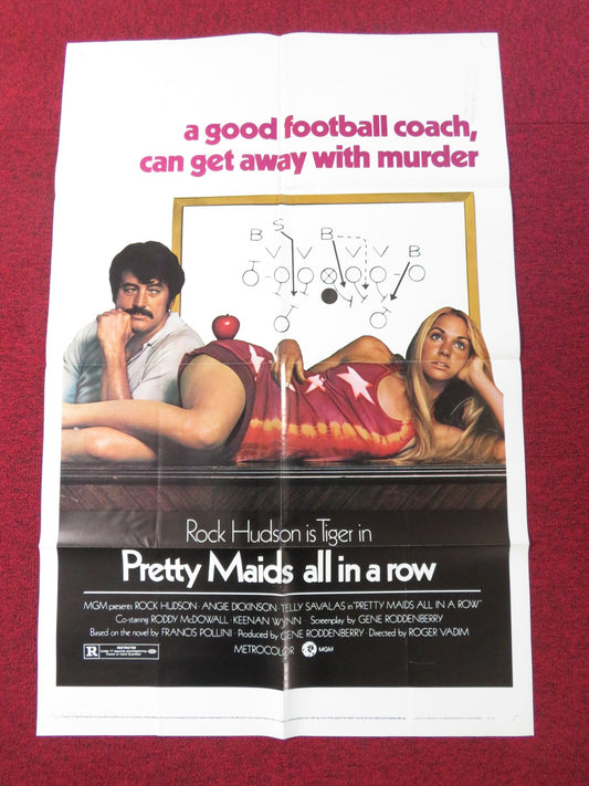 PRETTY MAIDS ALL IN A ROW FOLDED US ONE SHEET POSTER ROCK HUDSON A.DICKINSON '71