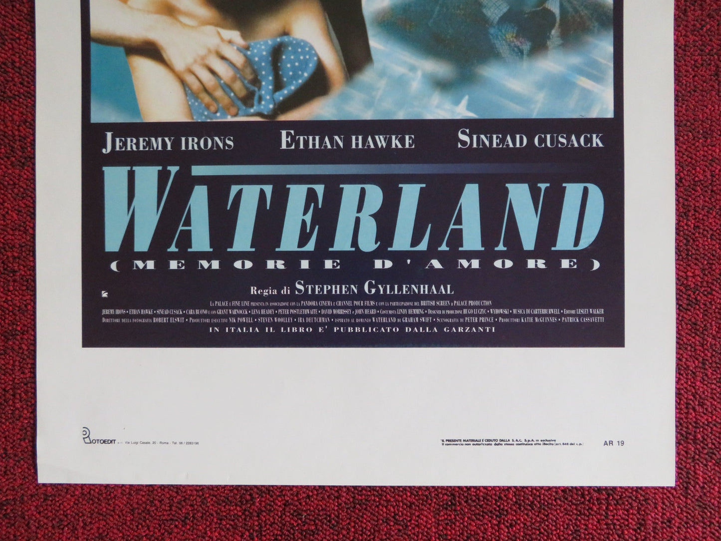 WATERLAND ITALIAN LOCANDINA POSTER JEREMY IRONS ETHAN HAWKE 1992