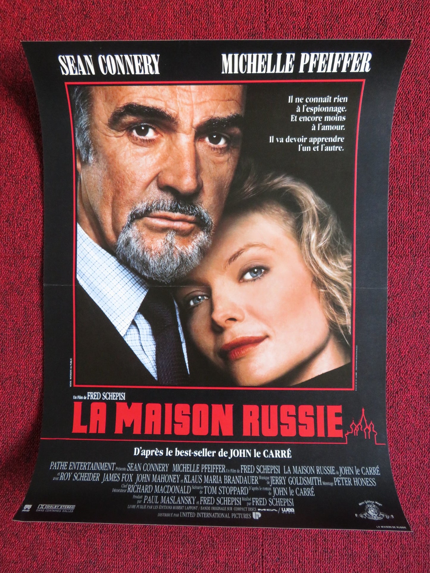 THE RUSSIA HOUSE FRENCH (15" x 20.5") POSTER SEAN CONNERY MICHELLE PFEIFFER 1990