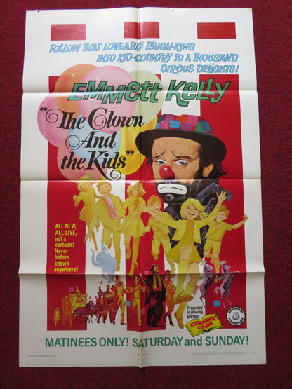 THE CLOWN AND THE KIDS FOLDED US ONE SHEET POSTER EMMETT KELLY 1968