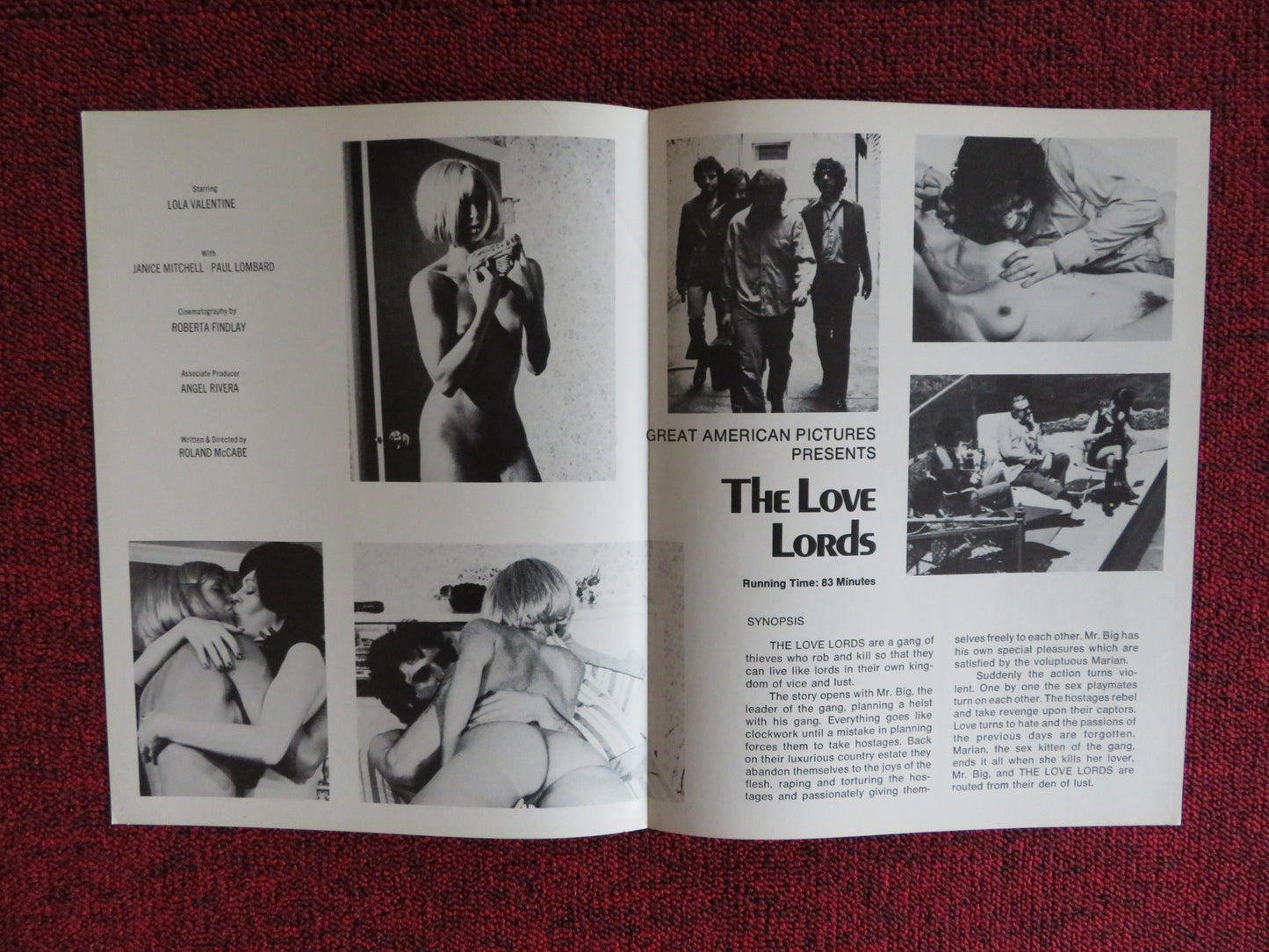 THE LOVE LORDS / Saturday Night Special - UNCUT PRESSBOOK US LOLA VALENTINE 1976