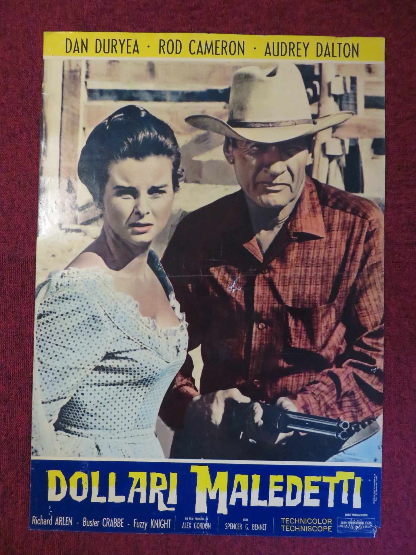 THE BOUNTY KILLER ITALIAN FOTOBUSTA POSTER RICHARD ARELN BUSTER CRABBE 1965