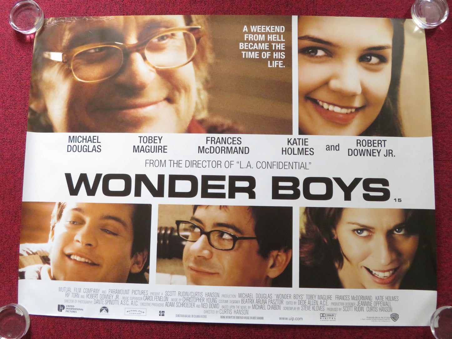 WONDER BOYS UK QUAD (30"x 40") ROLLED POSTER MICHAEL DOUGLAS TOBEY MAGUIRE 2000