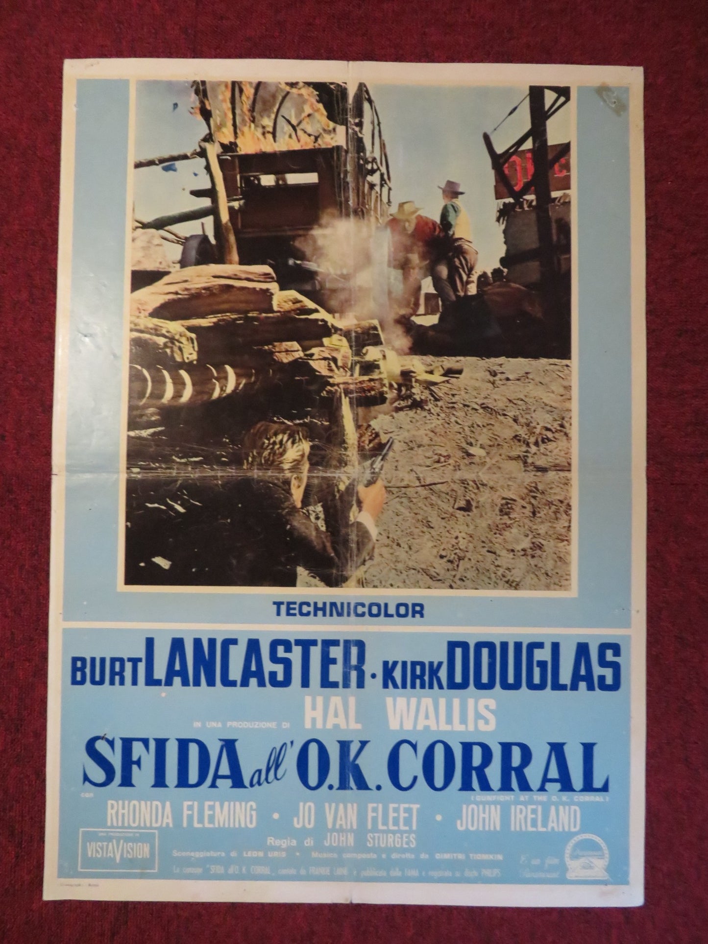 GUNFIGHT AT THE O.K CORRAL ITALIAN FOTOBUSTA POSTER BURT LANCASTER DOUGLAS 1957