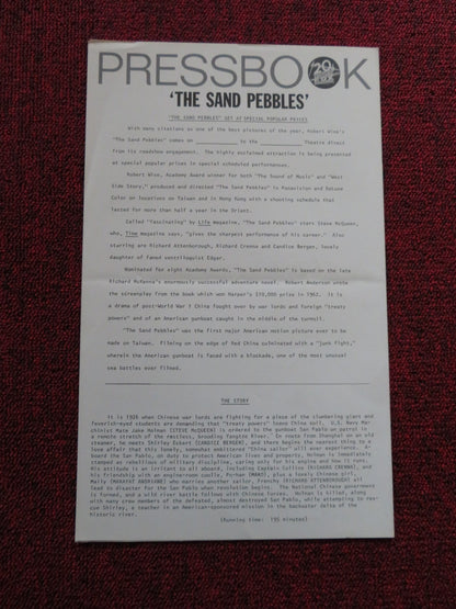 THE SAND PEBBLES US PRESSBOOK- UNCUT STEVE MCQUEEN CANDICE BERGEN  1966