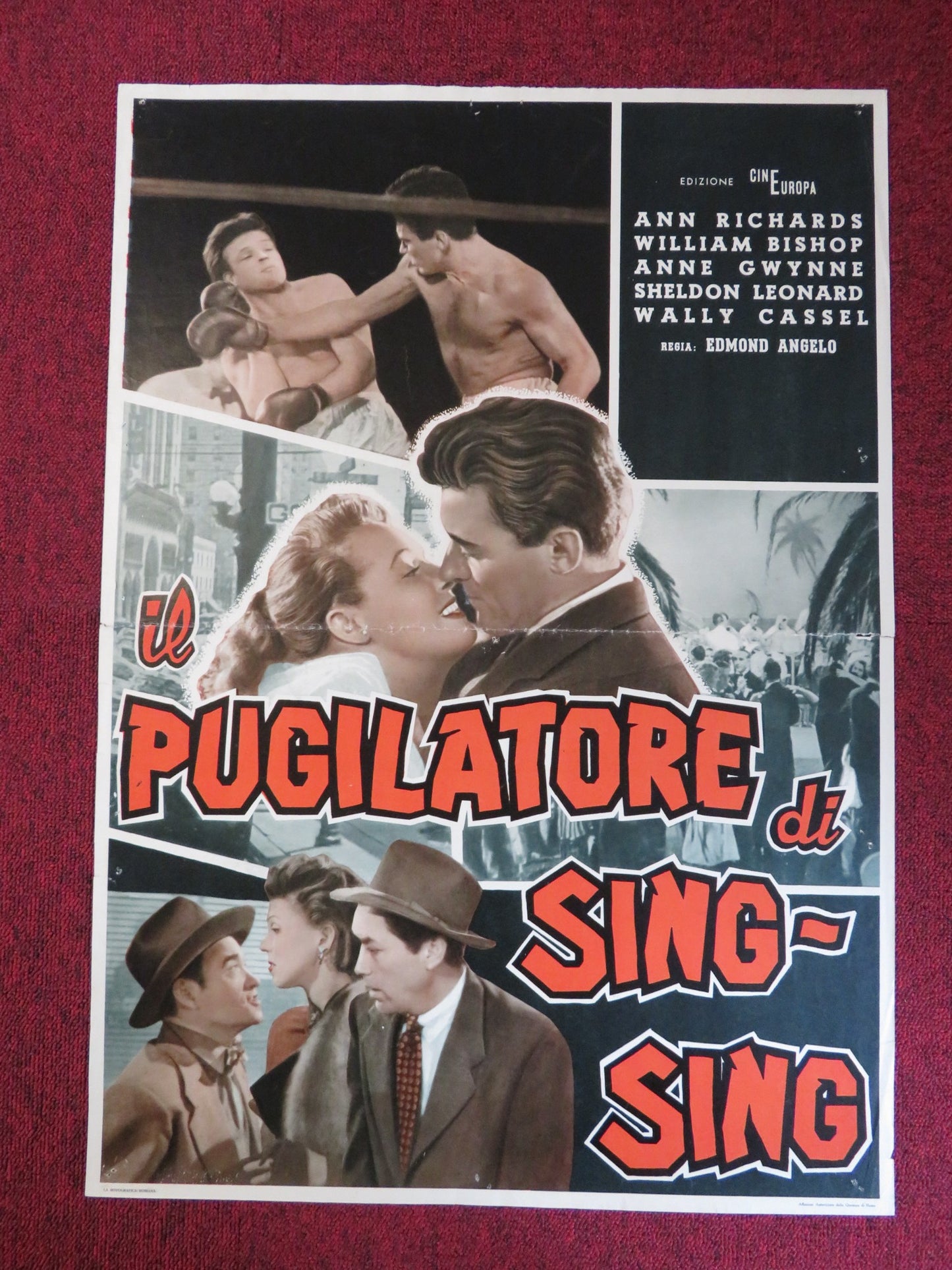 IL PUGILATORE DI SING SING ITALIAN FOTOBUSTA POSTER ANN RICHARDS BISHOP 1952