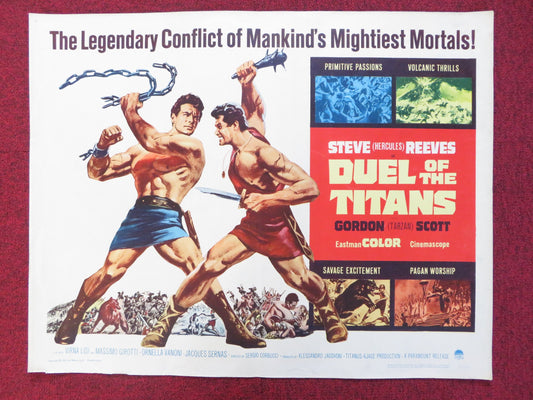 DUEL OF THE TITANS US HALF SHEET (22"x 28") POSTER STEVE REEVES G. SCOTT 1962