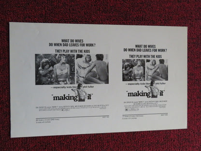 MAKING IT  US PRESSBOOK AND SUPPLEMENT - UNCUT BOB BALABAN MARLYN MASON 1971