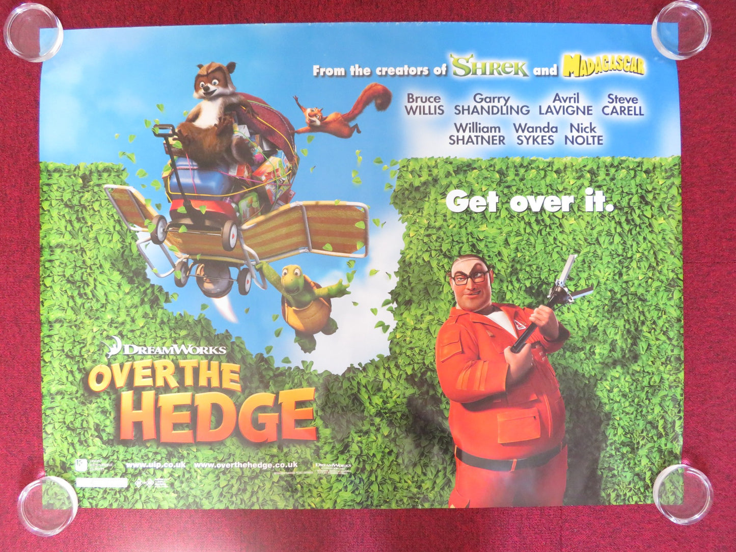 OVER THE HEDGE UK QUAD (30"x 40") ROLLED POSTER BRUCE WILLIS STEVE CARELL 2006