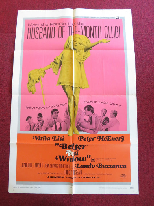 BETTER A WIDOW FOLDED US ONE SHEET POSTER VIRNA LISI PETER MCENERY 1969