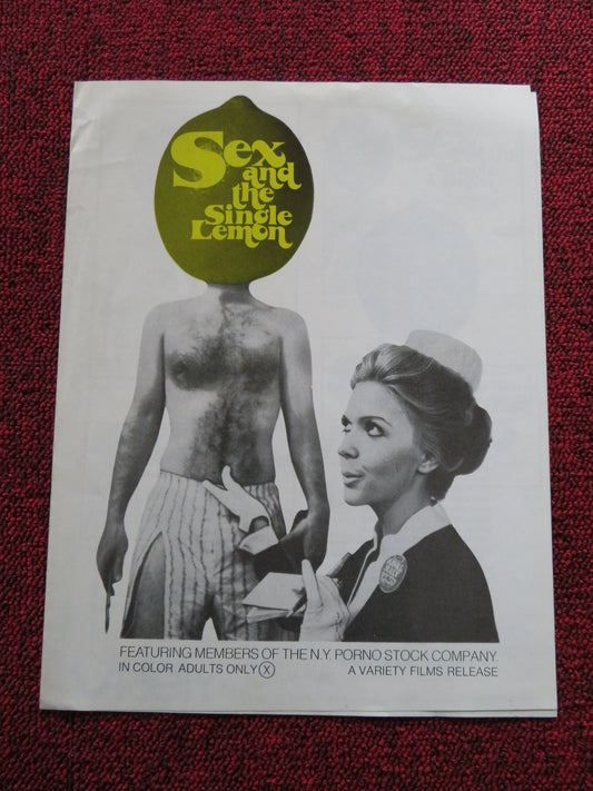 SEX AND THE SINGLE LEMON - UNCUT US PRESSBOOK 1969