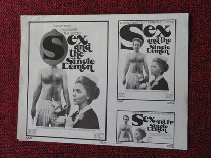 SEX AND THE SINGLE LEMON - UNCUT US PRESSBOOK 1969