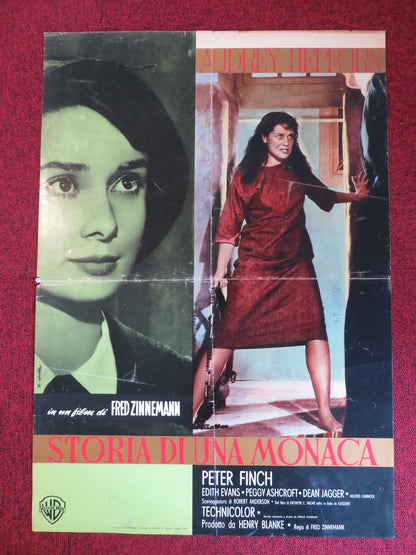 THE NUN'S STORY ITALIAN FOTOBUSTA POSTER AUDREY HEPBURN PETER FINCH 1959