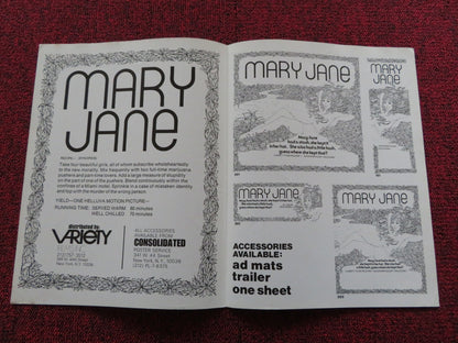 MARY JANE - UNCUT US PRESSBOOK MARC BROCK JACK COLT 1972