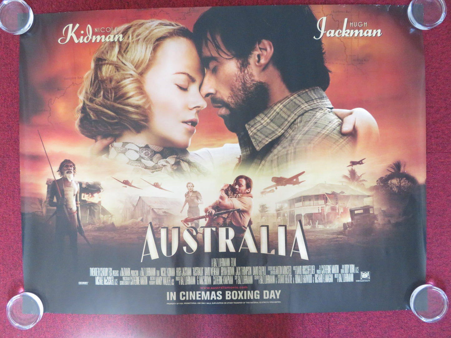 AUSTRALIA UK QUAD (30"x 40") ROLLED POSTER HUGH JACKMAN NICOLE KIDMAN 2008