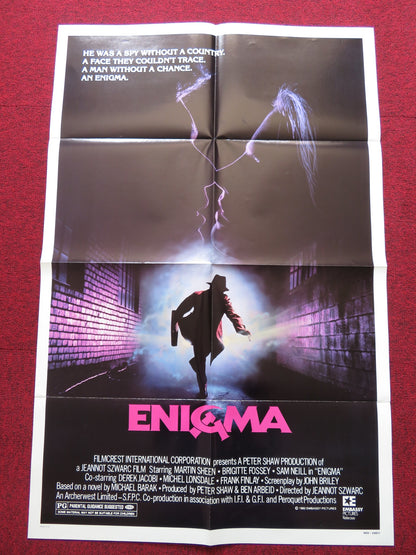 ENIGMA FOLDED US ONE SHEET POSTER MARTIN SHEEN BRIDGET FOSSEY 1982