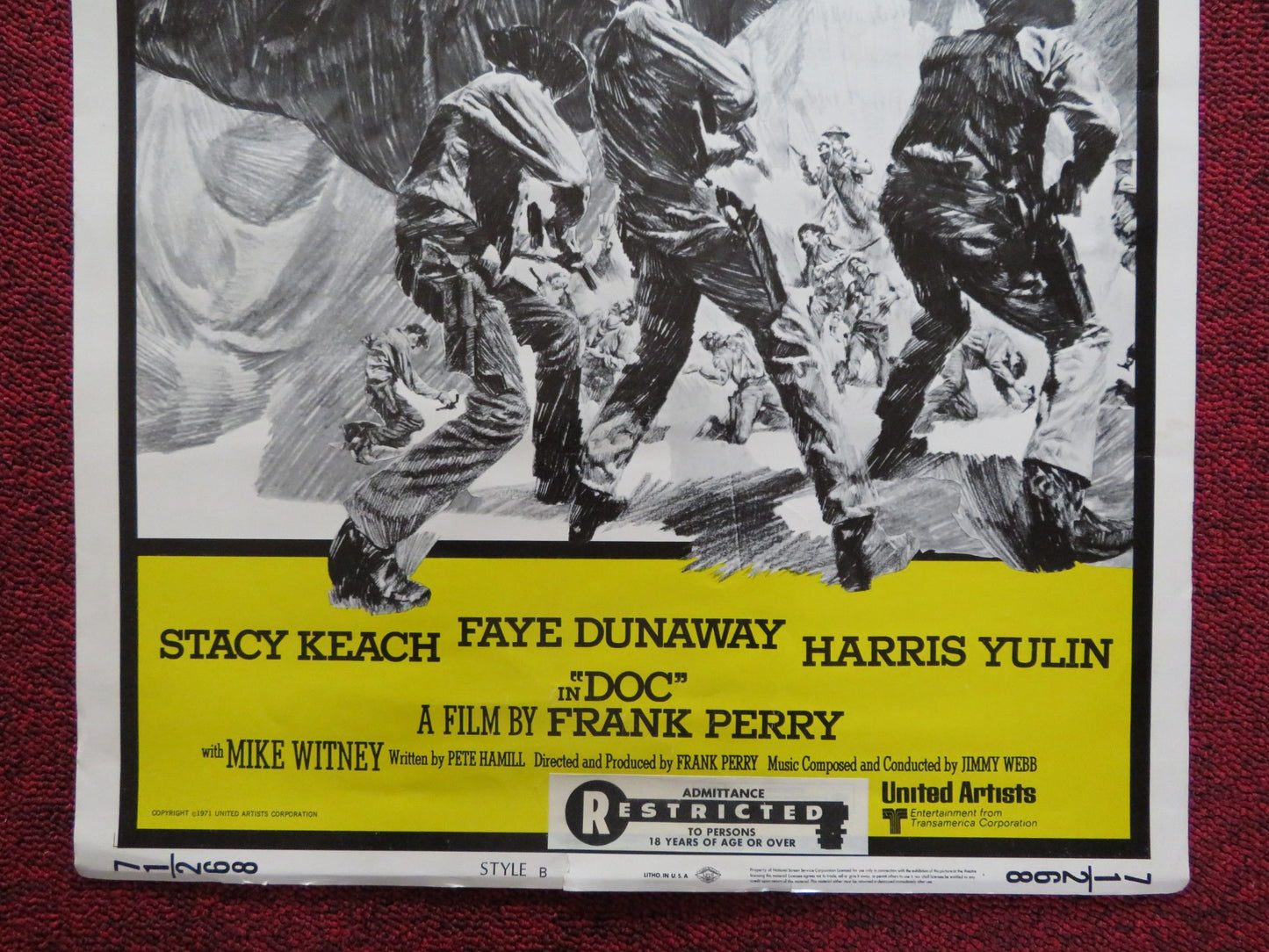 DOC - STYLE B US INSERT (14"x 36") POSTER STACY KEACH FAYE DUNAWAY 1971