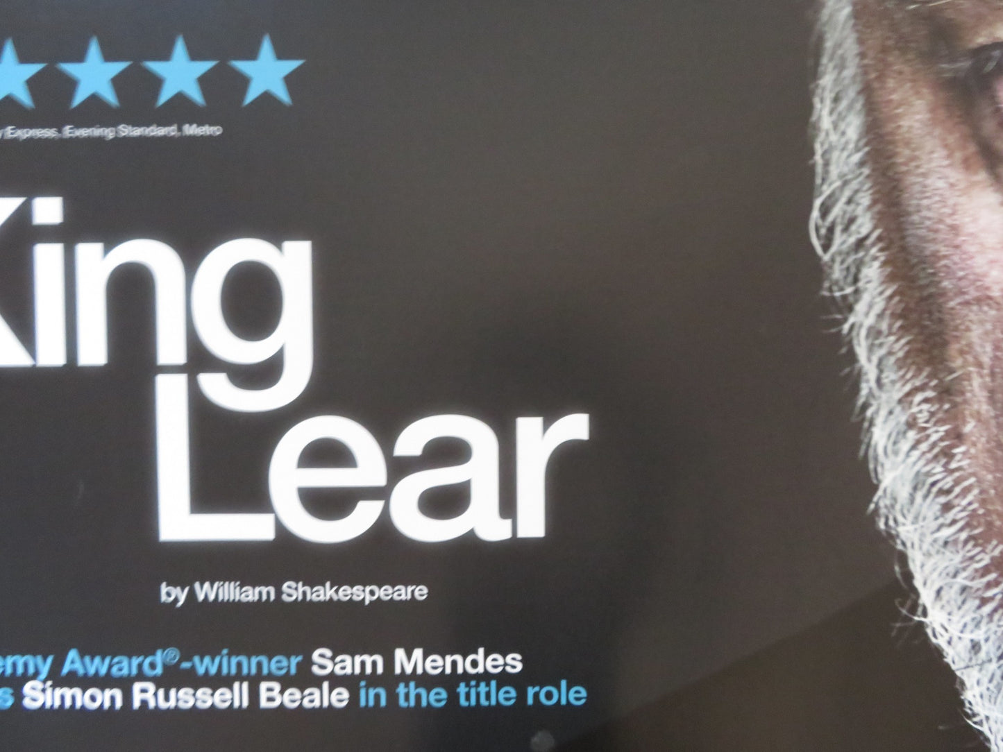 KING LEAR UK QUAD (30"x 40") ROLLED POSTER NATIONAL THEATRE LIVE 2014