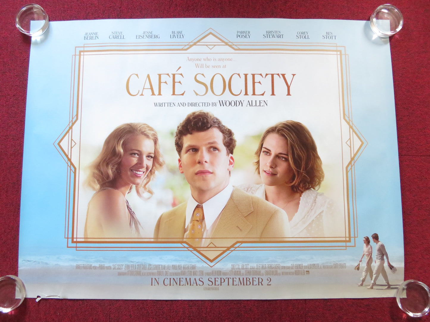 CAFE SOCIETY UK QUAD (30"x 40") ROLLED POSTER WOODY ALLEN (D) J. EISENBERG 2016