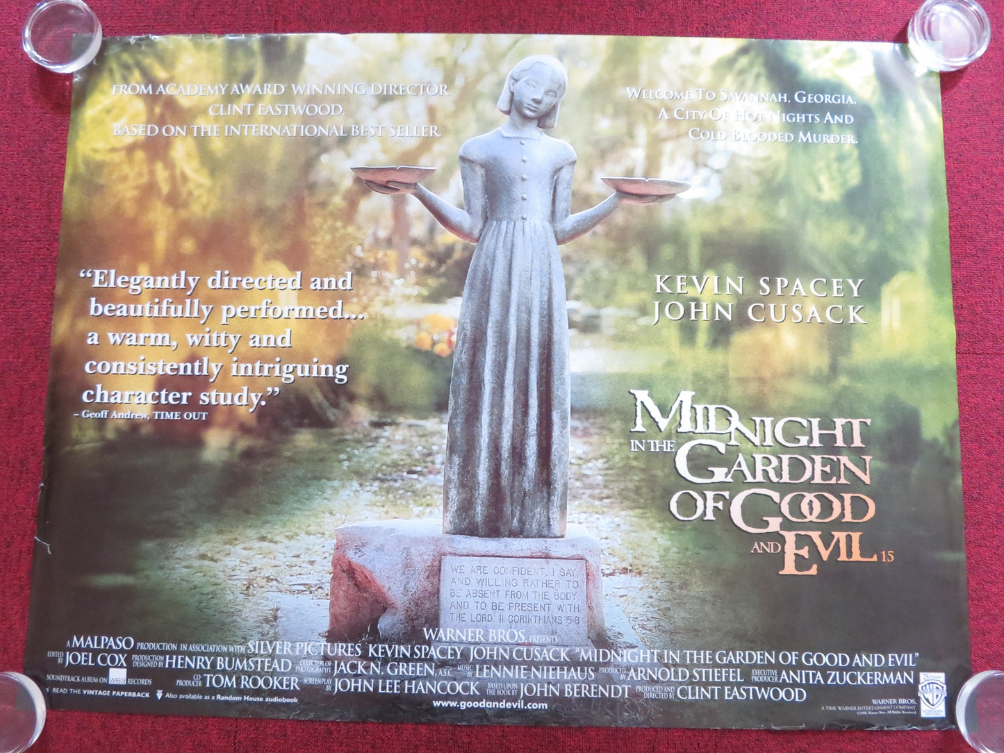 MIDNIGHT IN THE GARDEN OF GOOD AND EVIL UK QUAD (30"x 40") ROLLED POSTER 1997