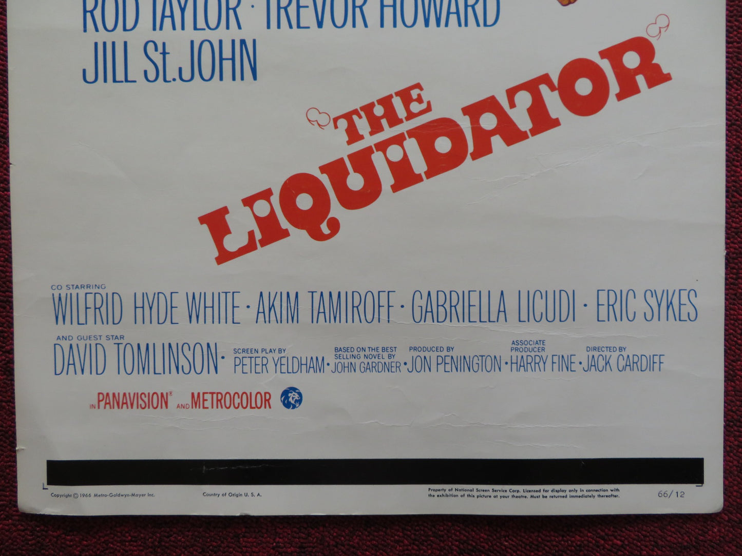 THE LIQUIDATOR US INSERT (14"x 36") POSTER ROD TAYLOR TREVOR HOWARD 1966