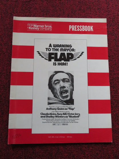 FLAP US PRESSBOOK UNCUT AND SUPPLEMENT ANTHONY QUINN CLAUDE AKINS  1970