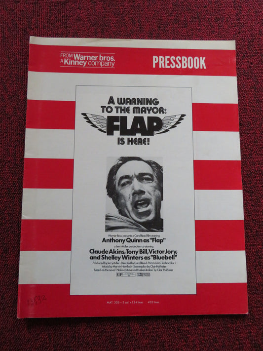 FLAP US PRESSBOOK UNCUT AND SUPPLEMENT ANTHONY QUINN CLAUDE AKINS  1970