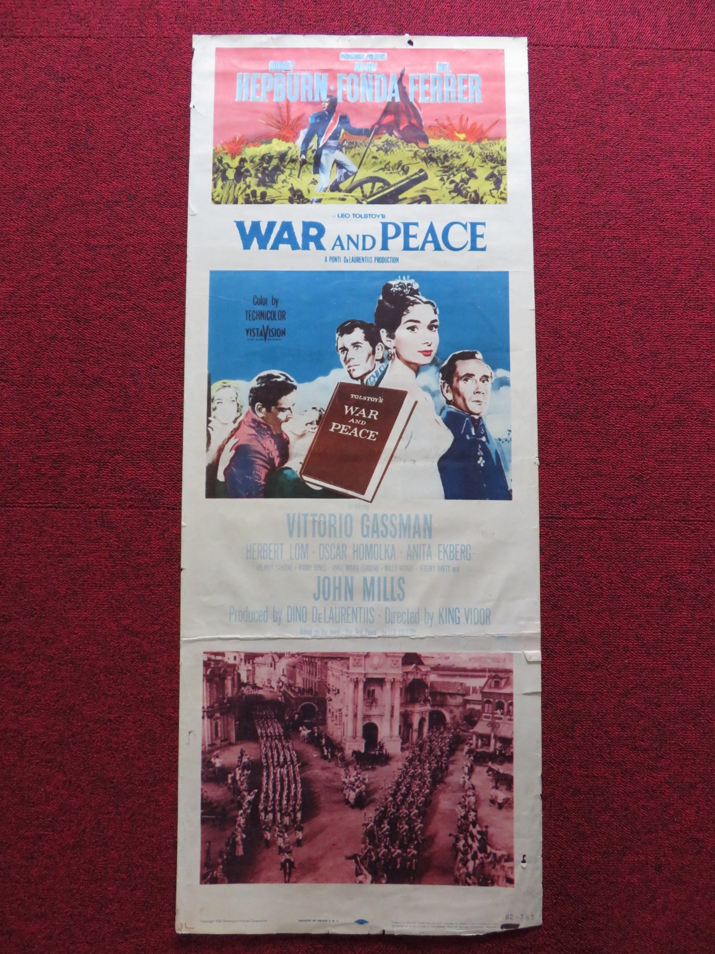 WAR AND PEACE US INSERT (14"x 36") POSTER AUDREY HEPBURN HENRY FONDA 1956