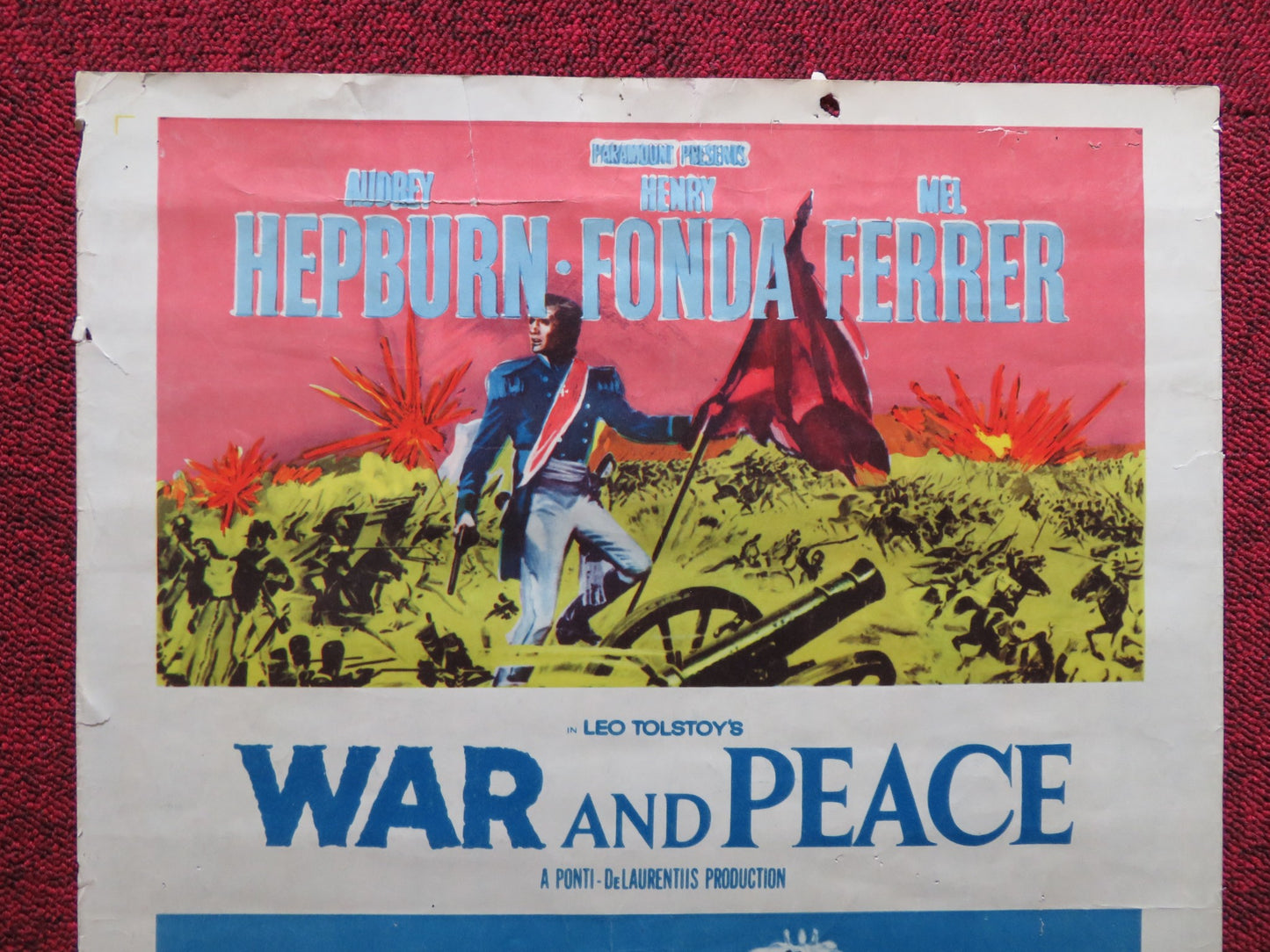 WAR AND PEACE US INSERT (14"x 36") POSTER AUDREY HEPBURN HENRY FONDA 1956