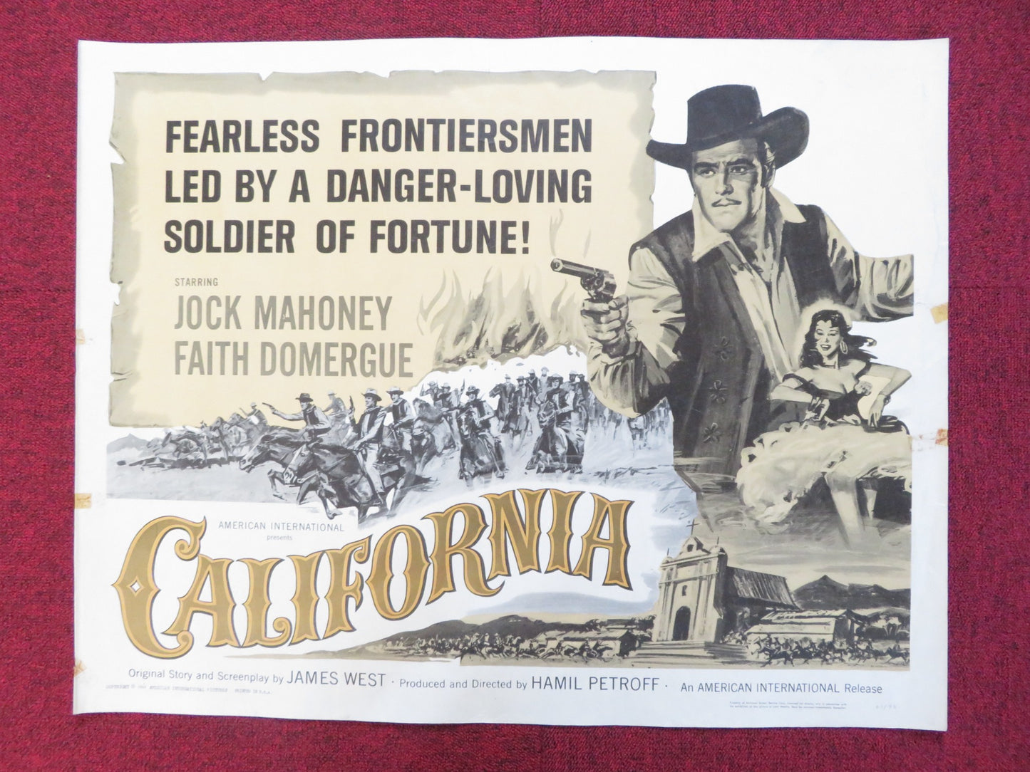 CALIFORNIA US HALF SHEET (22"x 28") POSTER JOCK MAHONEY FAITH DOMERGUE 1963