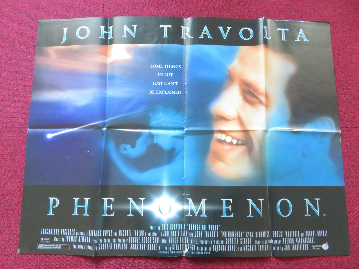 PHENOMENON QUAD POSTER FOLDED JOHN TRAVOLTA KYRA SEDGWICK 1996