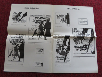 THE PHANTOM OF SOHO / THE MONSTER OF LONDON CITY  US PRESSBOOK UNCUT 1967