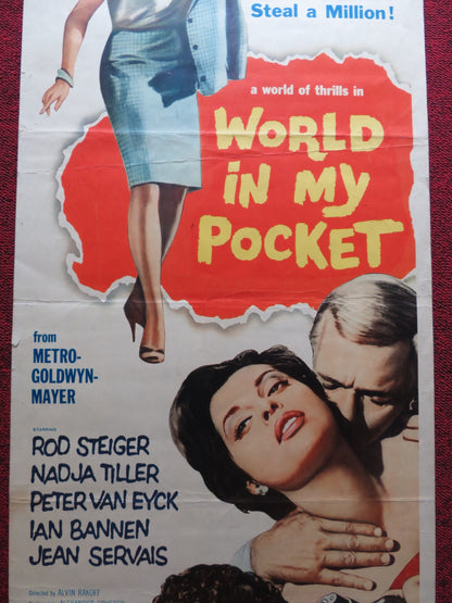 WORLD IN MY POCKET US INSERT (14"x 36") POSTER ROD STEIGER NADJA TILLER 1962