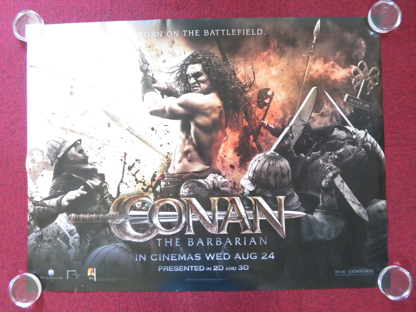 CONAN THE BARBARIAN UK QUAD (30"x 40") ROLLED POSTER JASON MAMOA R. PERLMAN 2011