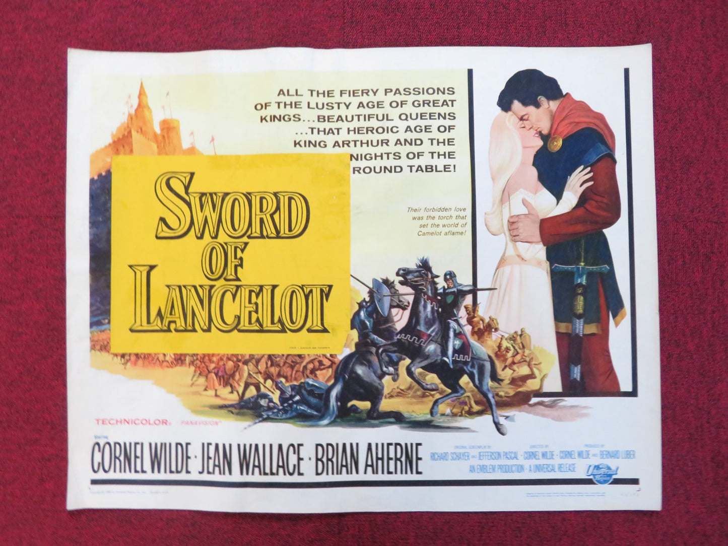 SWORD OF LANCELOT HALF SHEET (22"x 28") POSTER CORNEL WILDE JEAN WALLACE 1963