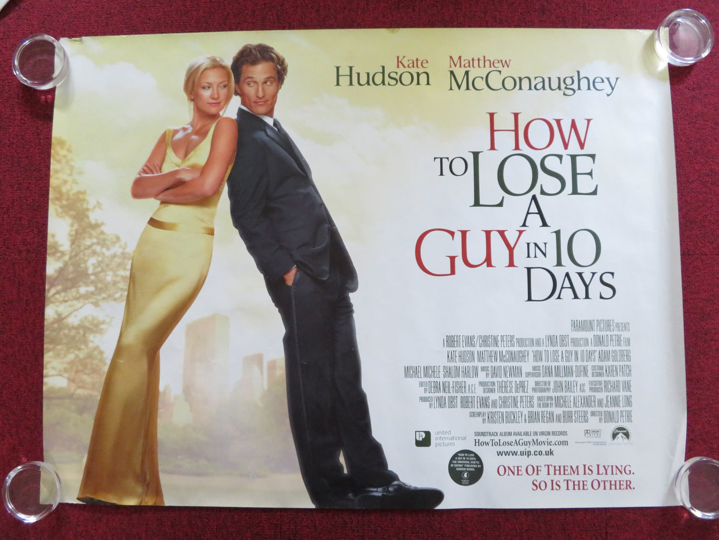 HOW TO LOSE A GUY IN 10 DAYS UK QUAD (30"x 40") ROLLED POSTER KATE HUDSON 2003