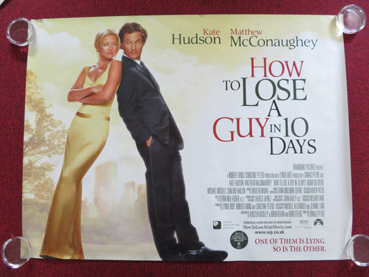 HOW TO LOSE A GUY IN 10 DAYS UK QUAD (30"x 40") ROLLED POSTER KATE HUDSON 2003