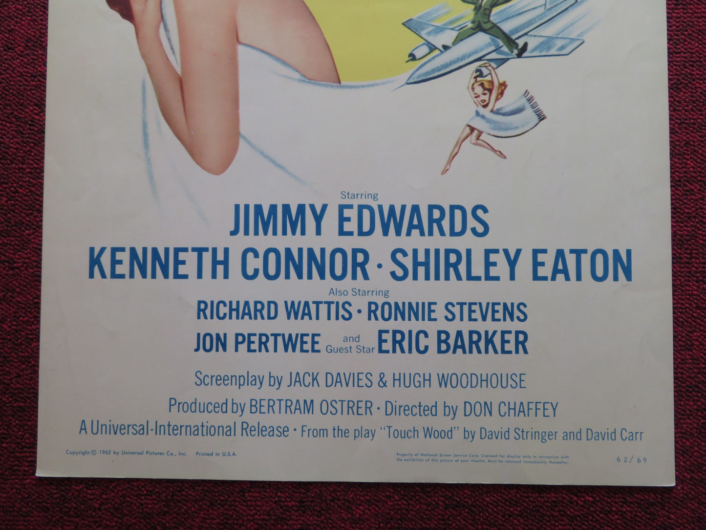 NEARLY A NASTY ACCIDENT US INSERT (14"x 36") POSTER JIMMY EDWARDS K. CONNOR 1962