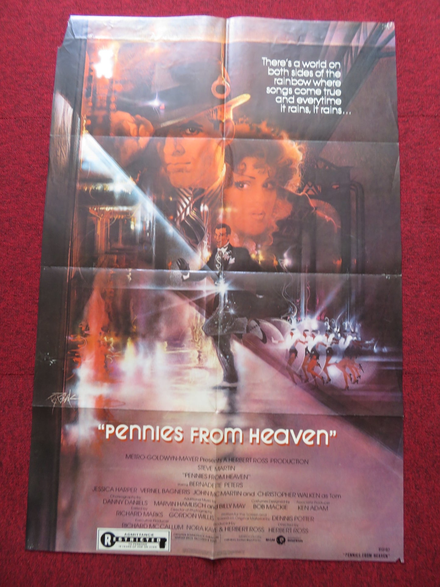 PENNIES FROM HEAVEN FOLDED US ONE SHEET POSTER STEVE MARTIN B. PETERS 1981